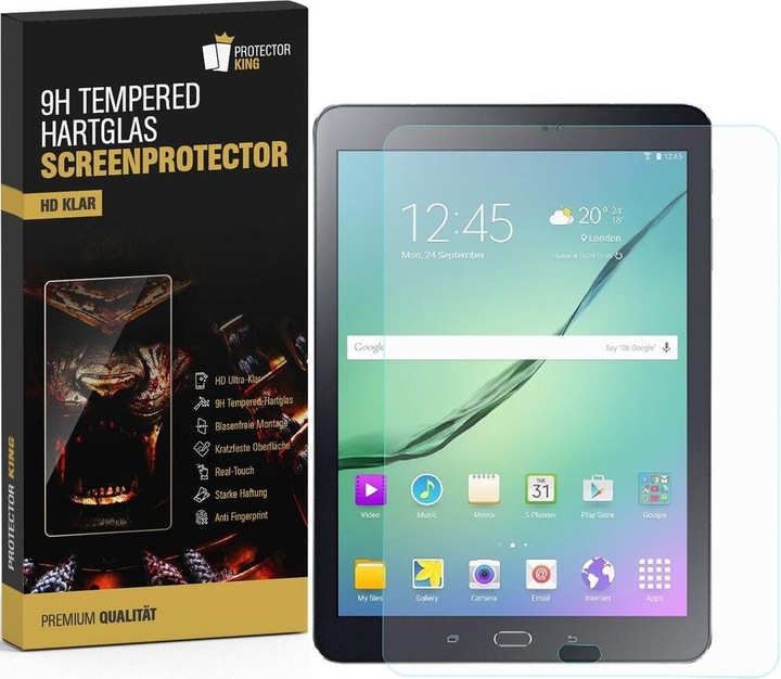 Produktbild Protectorking 1x echtes Tempered 9H Panzerhartglas 3D KLAR (1 Stück, Galaxy Tab S2 9.7)