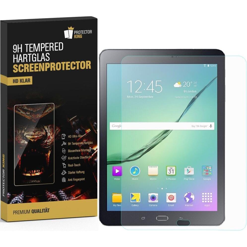 Protectorking 1x echtes Tempered 9H Panzerhartglas 3D KLAR (1 Stück, Galaxy Tab S2 9.7), Tablet Schutzfolie