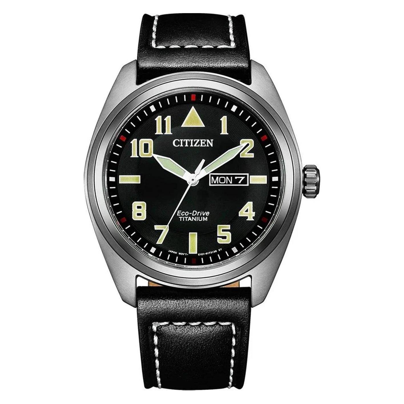 Citizen, Armbanduhr, BM8560-29E Super-Titanium Eco-Drive Herren 42mm 10ATM, Schwarz, (Analoguhr, 42 mm)