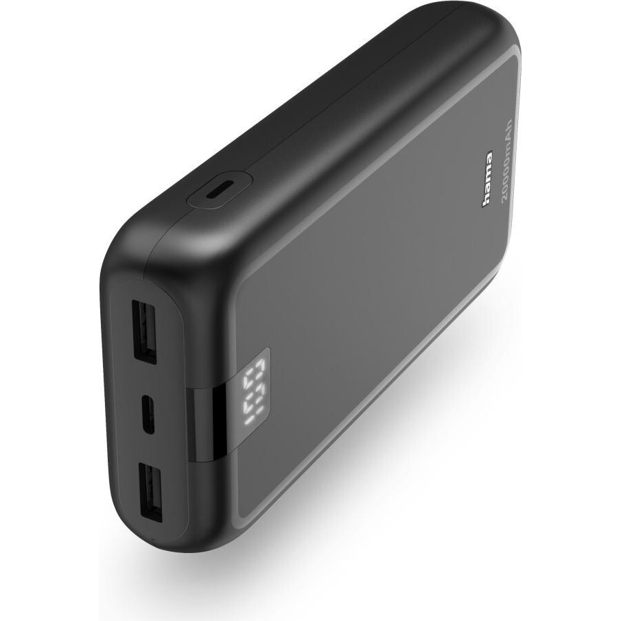 Hama Power Pack Performance 20, 20000mAh, 3 Ausgänge: USB-C, 2x USB-A, Anth (20000 mAh, 20 W), Powerbank, Nero