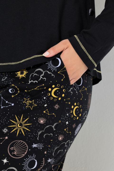 Produktbild Ulla Popken Pyjama, Sterne, Rundhals, Langarm (60)