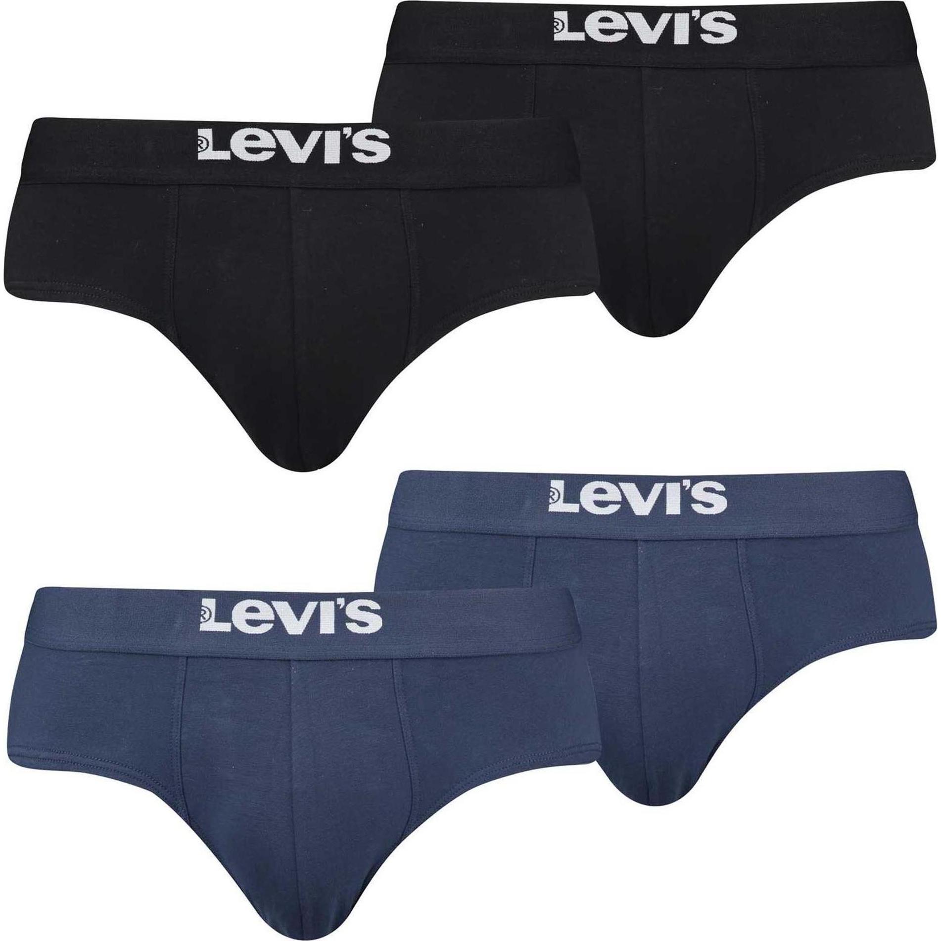 Levis, Herren, Unterhosen, Slip Casual Stretch, Schwarz, (XL, 4er Pack)
