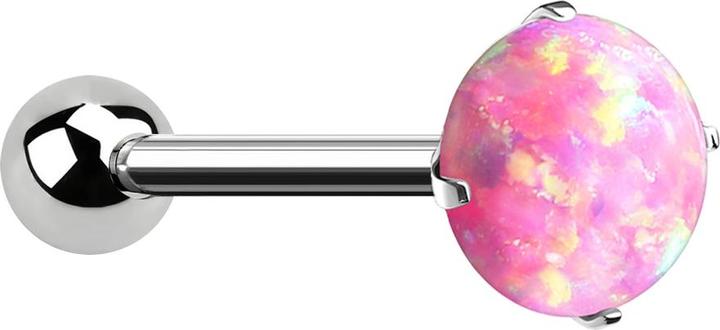 Immagine prodotto Star Piercing Micro Threadless Barbell argento con palla e set rosa opalino (Titanio, senza ottone)