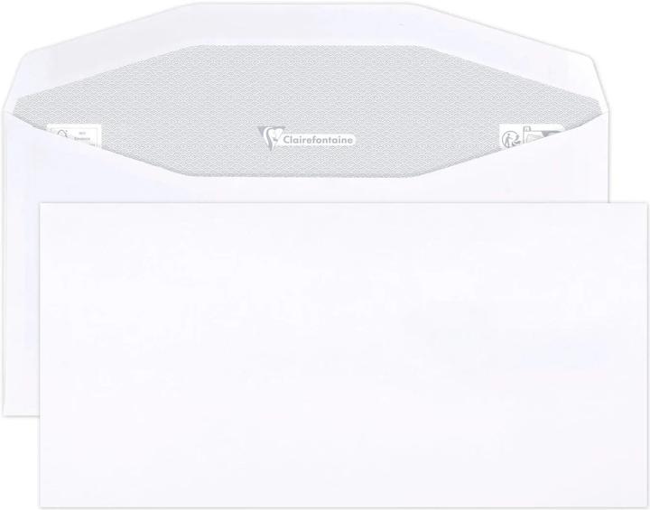 Clairefontaine 500 Weisse Briefumschläge 114x229mm gummiert maschinengeeignet Clairalfa