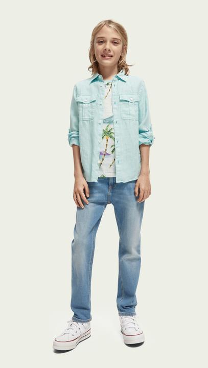 Actual product image Scotch Shrunk Linen shirt with rolled sleeves (128)