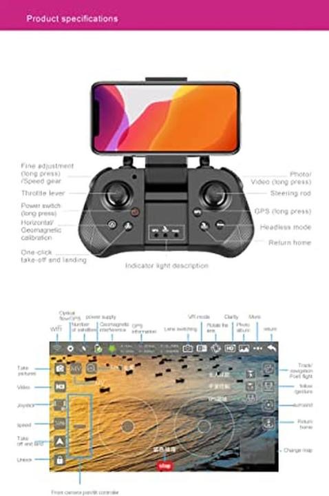 Produktbild Luxwallet Vollständige HD-Kamera-Drohne mit VR-Brille und Tragetasche, 30 km/h, 200 Meter Reichweite