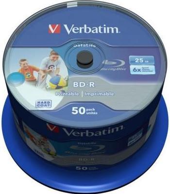 Image du produit Verbatim 1x50 BD-R Blu-Ray 25Go Blu-Ray 6x Speed Datalife No-ID Cakebox (50x)