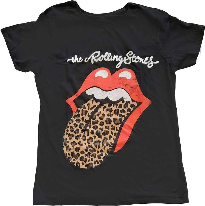 Actual product image The Rolling Stones Womens/Ladies Leopard Tongue Cotton T-Shirt (40)