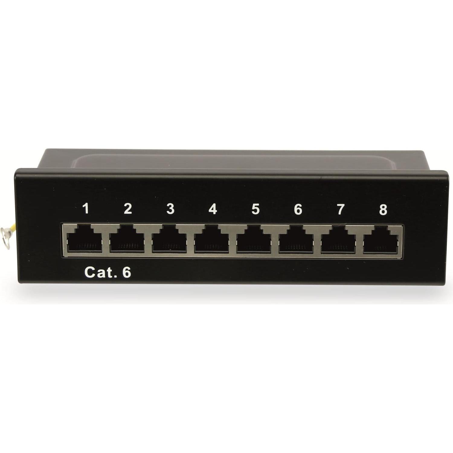 Thumbnail - Red4Power CAT.6 Patchpanel R4-N108S, 8-fach, schwarz, Server Zubehör, Schwarz