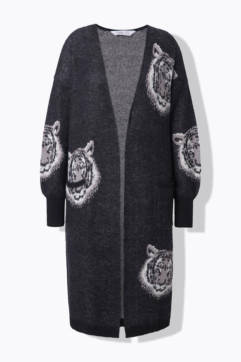 Produktbild Studio Untold Long-Strickjacke, lang und offen, Tigerkopf (60)