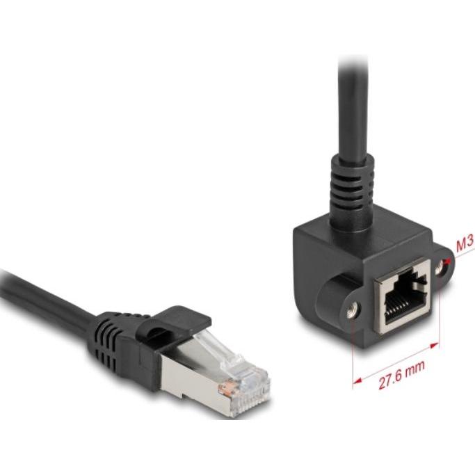 Delock Netzwerk Verlängerungskabel RJ45 Stecker zu RJ45 Buch (F/UTP, CAT6, 0.50 m), Netzwerkkabel
