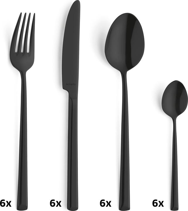 Actual product image Amefa METROPOLE Besteckset 24-teilig PVD schwarz (24 pcs., Cutlery set)