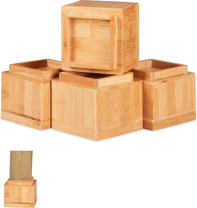 Image du produit Relaxdays Rehausseurs meuble lot de 4, hauteur 14 cm
