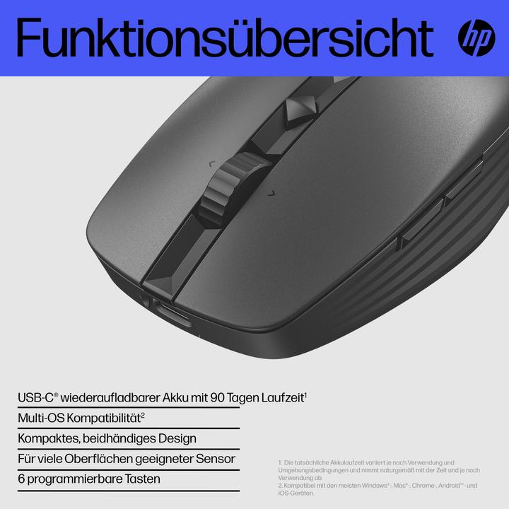 Actual product image HP 715 RECHBL Mult-Dvc Bluetooth Mouse (Cable, Wireless)
