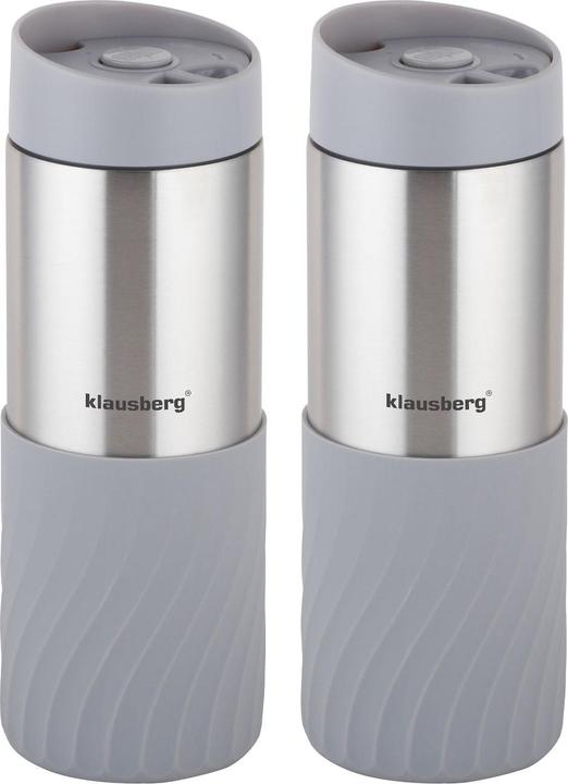 Actual product image Klausberg Set of 2 double-walled thermo mugs, 420ml, grey (0.42 l)