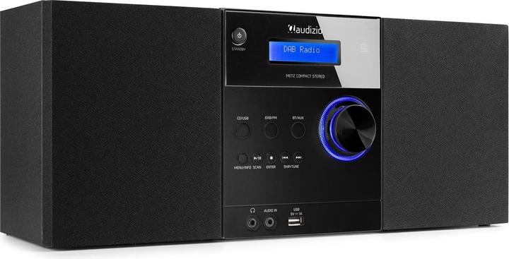 Audizio Metz Micro-HiFi System (Bluetooth, CD Player, 2x 15 W)