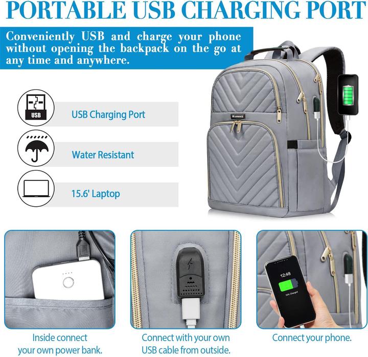 Produktbild Only-Bags.Store Schulrucksack Teenager mit USB-Ladeanschluss, Laptop-Rucksack Stylish Daypack Wasserdicht für die (30 l)