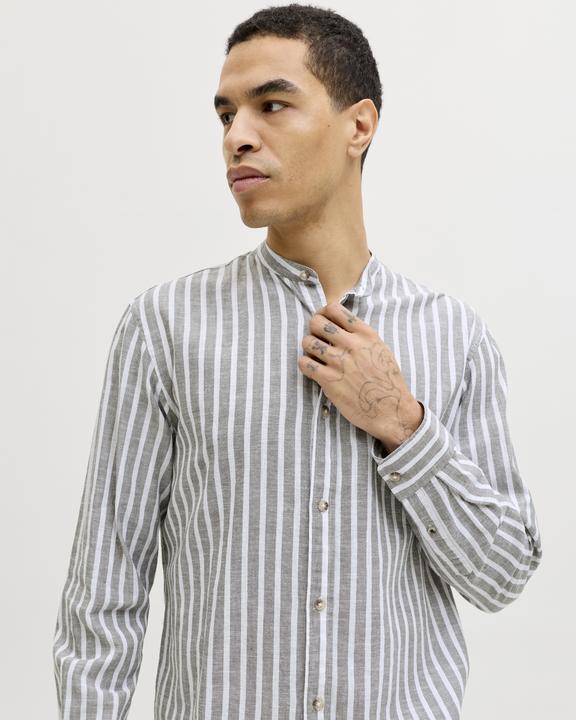 Actual product image Jack & Jones Jjesummer Linen Blend Band Shirt L/S Sn (XL)