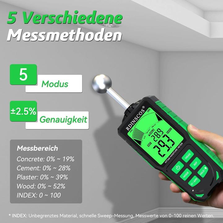 Produktbild Rdinscos Feuchtigkeitsmessgerät für Wände und Mauerwerk