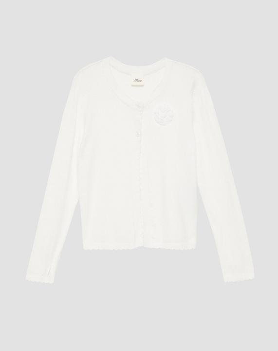 Image du produit S.Oliver Strickjacke Weiche Strickjacke mit Wellsaum und floraler Applikation (98)