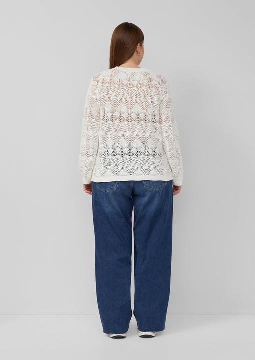 Produktbild s.Oliver Strickpullover Transparenter Baumwollpullover (44)