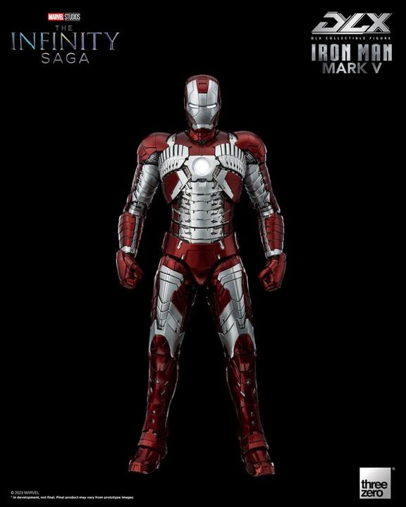 Actual product image ThreeZero Infinity Saga DLX Action Figure 1/12 Iron Man Mark 5 17 cm