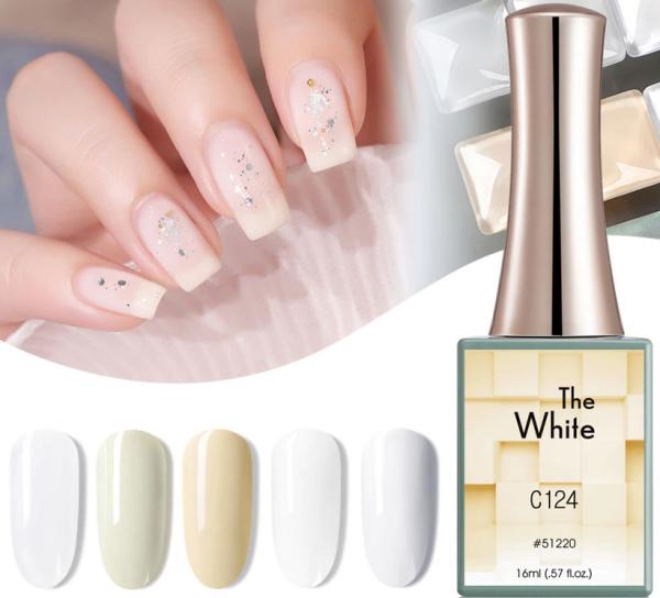 Image du produit Canni Vernis en gel The White C121 UV/LED (Blanc laiteux, Vernis semi-permanent)