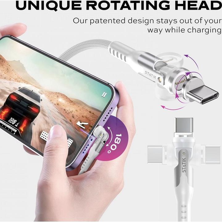 Actual product image Statik 360° Pro drehbares 5-1 Ladekabel 2m (2 m, USB 2.0, 100 W)