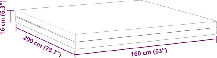 Image du produit vidaXL Matelas en mousse (160 x 200 cm, Noyau de mousse)