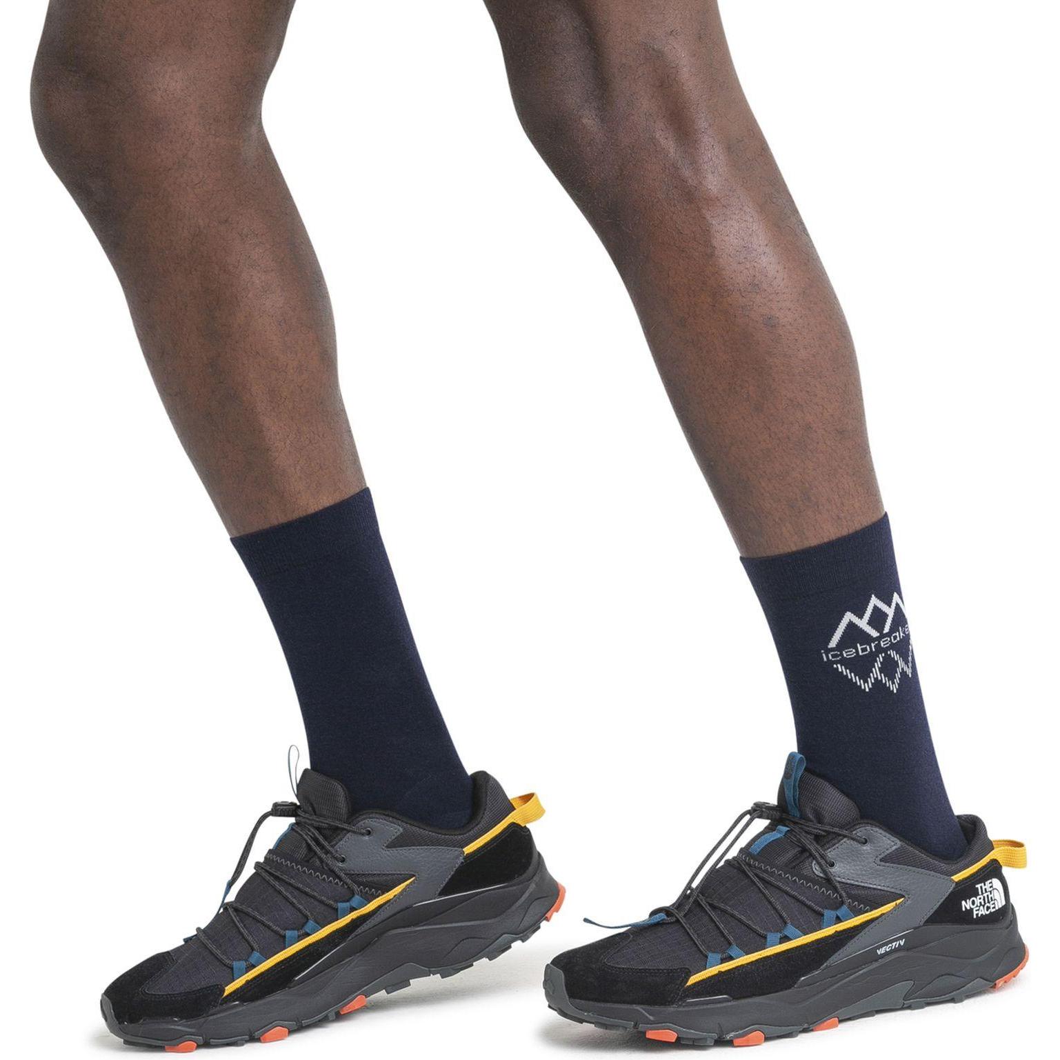 Thumbnail - Icebreaker, Herren, Sportsocken, Merino Lifestyle Fine Gauge Crew IB Logo (39 - 44), Blau