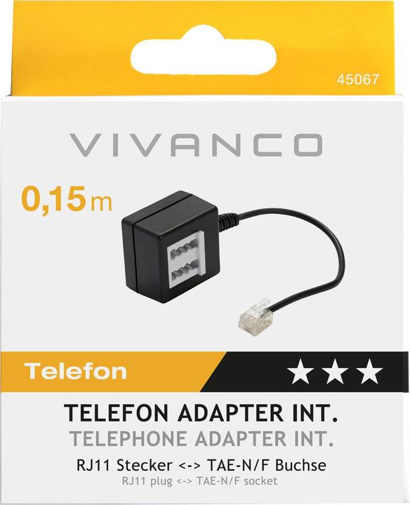 Produktbild Vivanco Telefon-Adapter, RJ11 St.-TAE-N/F Kuppl.