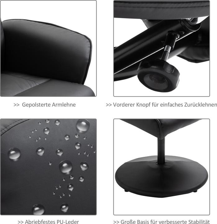 Actual product image Homcom Massage chair with footstool and remote control