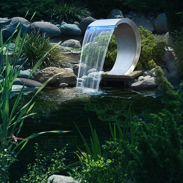 Actual product image Neogard Waterfall INOX with LED blue