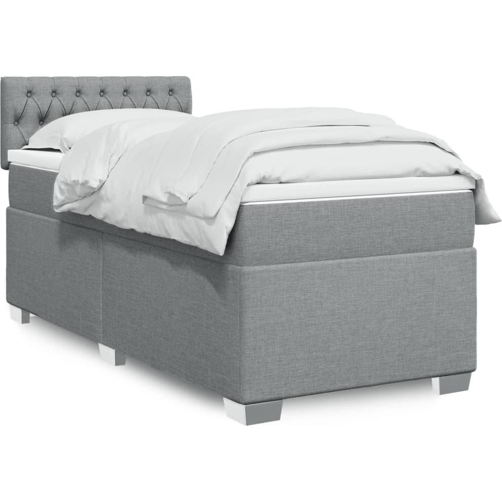 VidaXL, Bett, Bo x springbett mit Matratze 160 x 200 cm Stoff (160 x 200 cm)