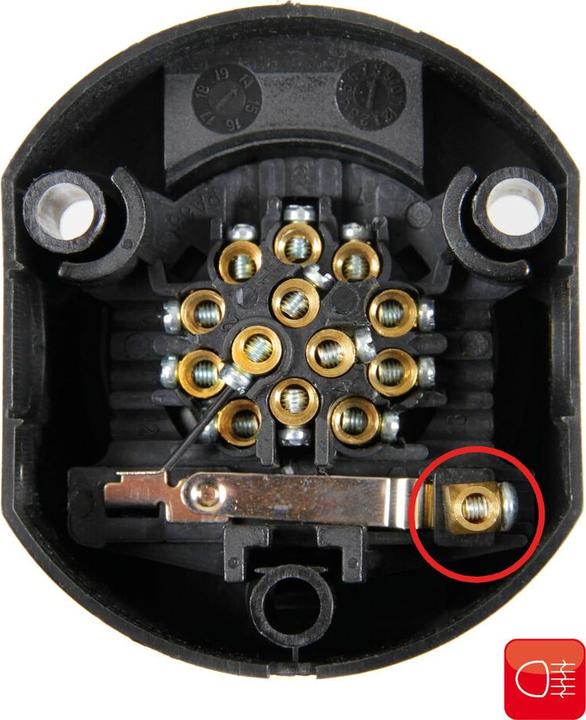 Actual product image Lampa Trailer socket 13-pin with contact for fog light