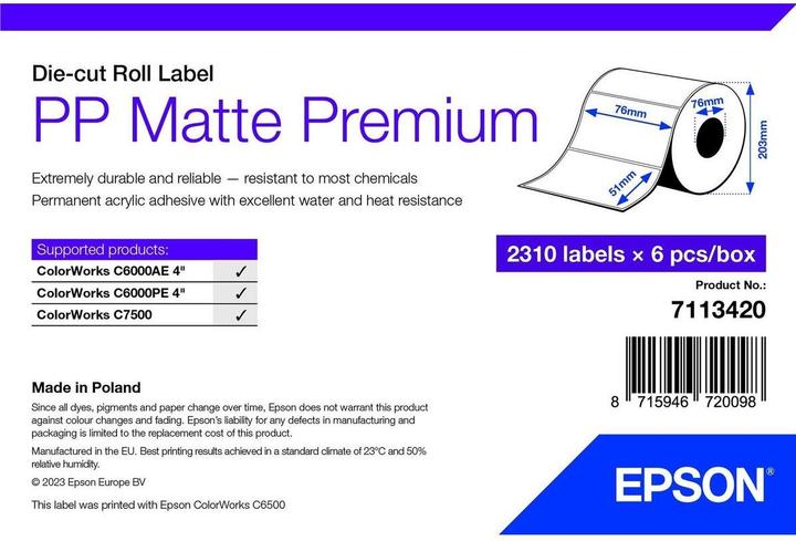 Epson Pp Matte Label Prem Die-Cut