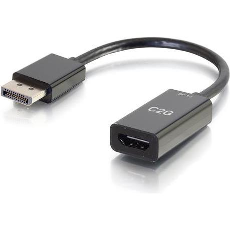 C2G 20cm DP to HDMI 4K Passive Black (HDMI, 20 cm), Data + Video Adapter, Schwarz