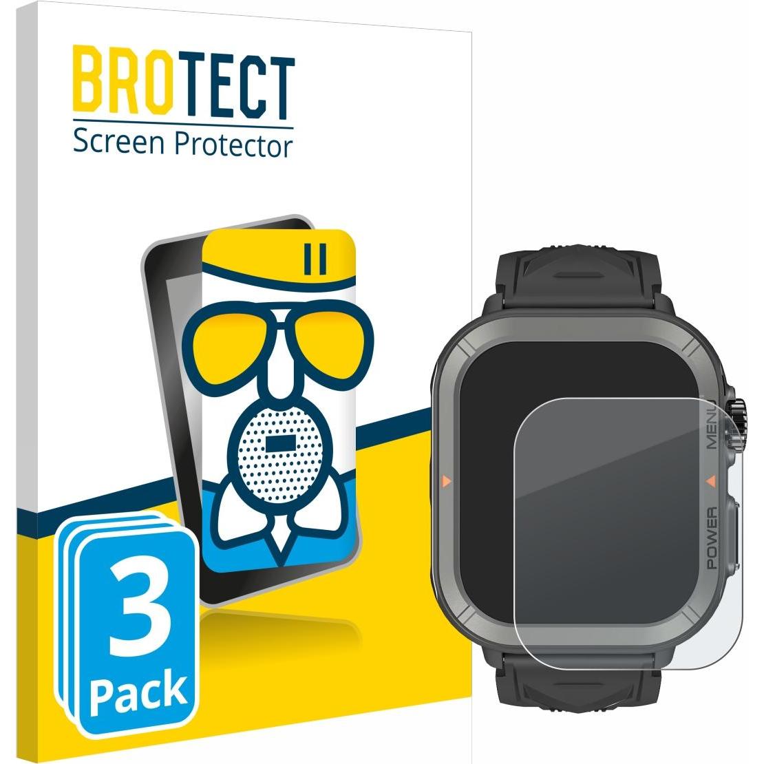 BROTECT Schutzglas Schutzfolie Displayschutz Display Schutz Glas Folie matt, Smartwatch Schutzfolie, Grau