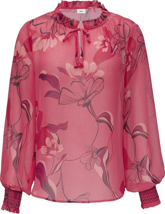 Produktbild s.Oliver Bluse Transparente Chiffon-Bluse mit Smok-Details (36)