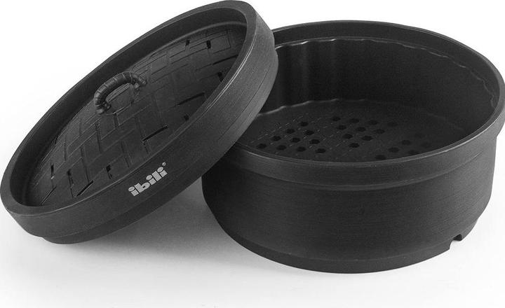 Produktbild Ibili Dampfkorb mit Deckel 18 x 10 cm Zum schonenden Dampfgaren von Gemüse, Fisch usw. (18 cm, Metall)