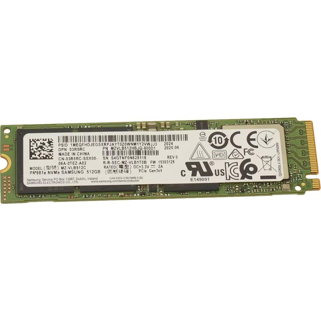 Dell 512GB, SSD, PCIe-34, M.2 (512 GB, M.2 2280), SSD