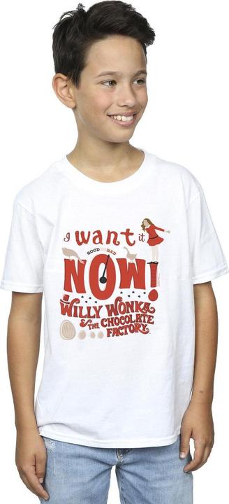 Actual product image Willy Wonka & the Chocolate Factory Boys Verruca Salt I Want It Now T-Shirt (116)
