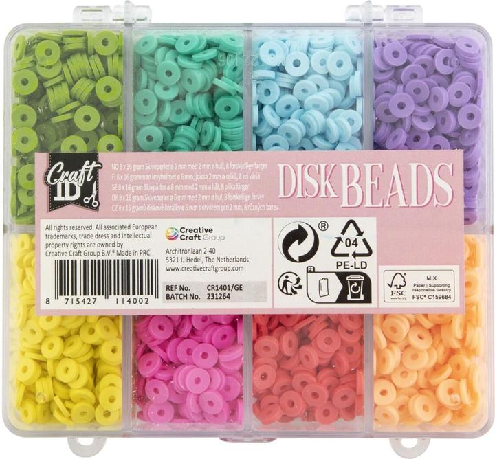 Actual product image Grafix Craft ID - Disc beads 6 mm - 8 colours (CR1401/GE)