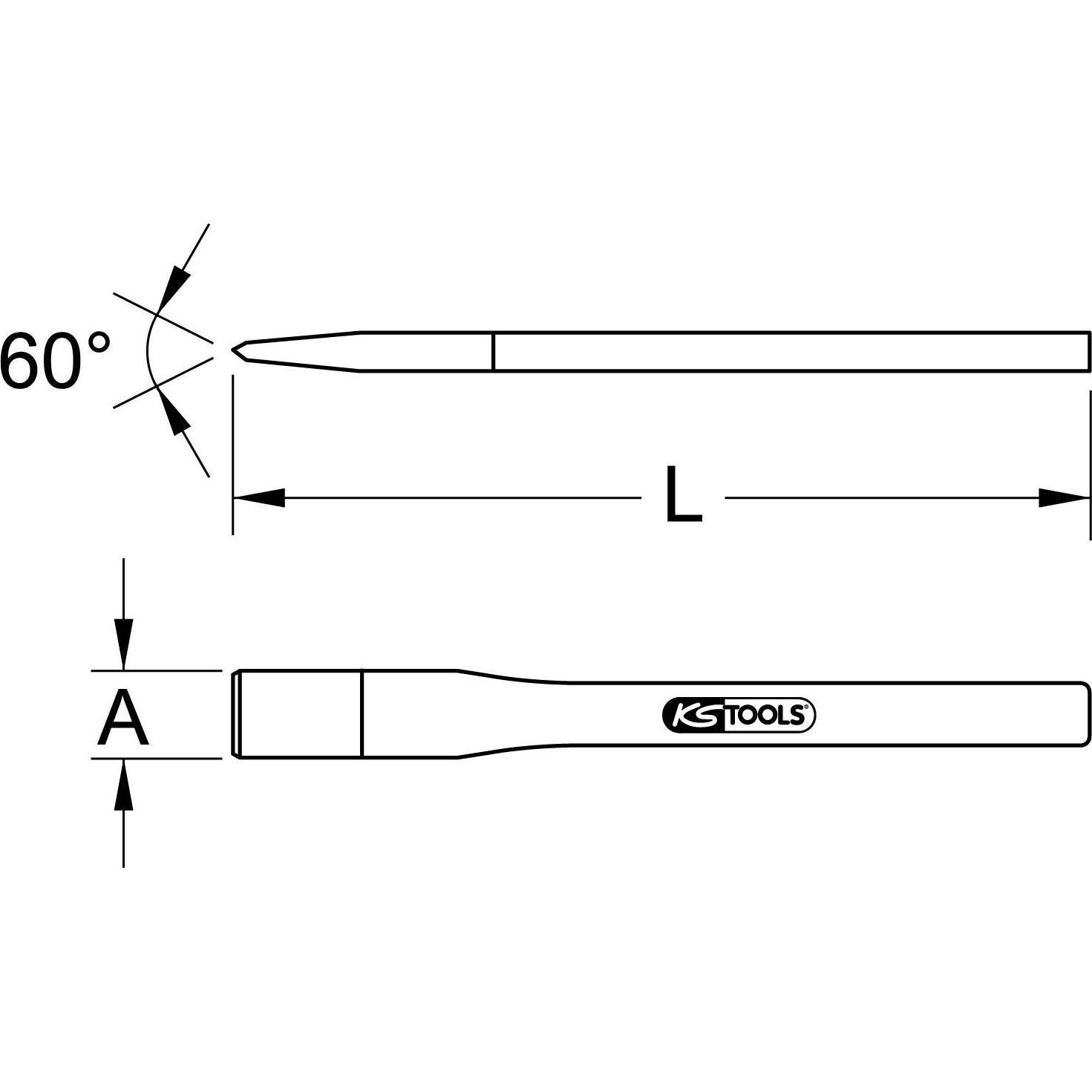 Thumbnail - KS Tools, Meissel, BRONZEplus Maurermeissel, 6-Kant, 19x400 mm (19 mm)