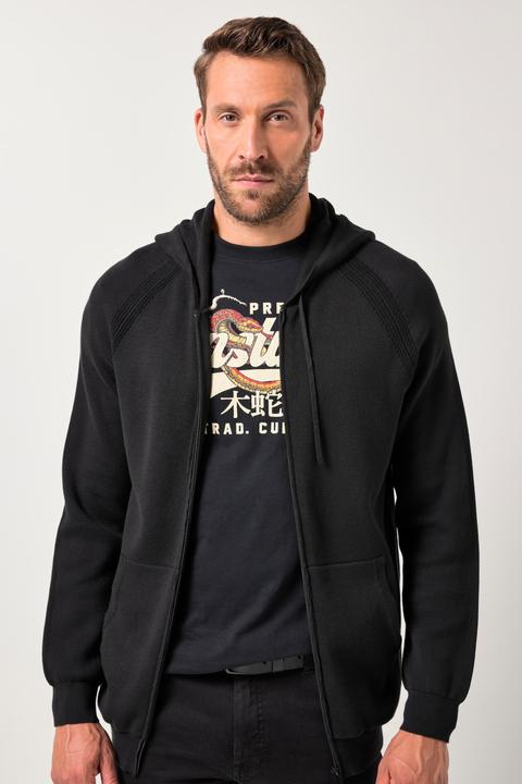Produktbild JP1880 Strickjacke, elastischer Strick, Kapuze, Känurutasche, bis 7 XL (L)