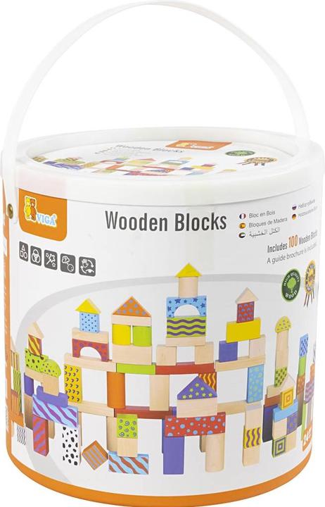 Actual product image Viga Toys VIGA wooden blocks with pattern