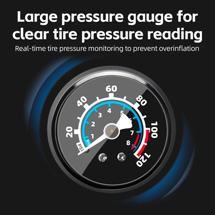 Actual product image Rockbros 42310006001 bicycle pump with pressure gauge - black