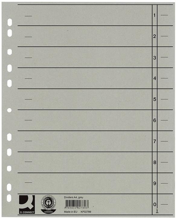 Actual product image Q-Connect Dividers 100 pieces grey