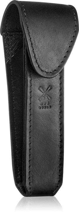 Mühle Borsa da viaggio per rasoio di sicurezza tradizionale, lavorazione in pelle fiorentina, nero