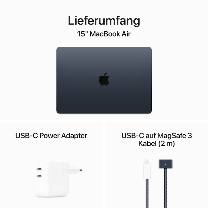 Produktbild Apple MacBook Air – 2024 (15", M3, 8 GB, 256 GB, DE)
